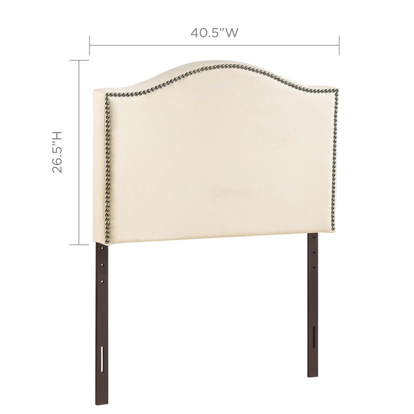 Modway - Curl Nailhead Upholstered Twin Headboard by Modway  Bedroom Headboards White - MOD-5209-IVO