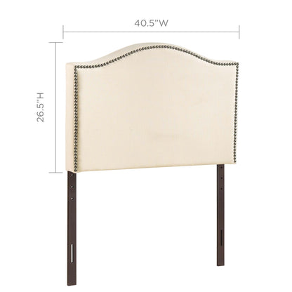 Modway - Curl Nailhead Upholstered Twin Headboard by Modway  Bedroom Headboards White - MOD-5209-IVO