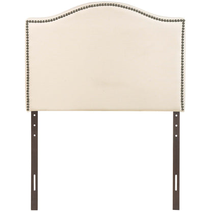 Modway - Curl Nailhead Upholstered Twin Headboard by Modway  Bedroom Headboards White - MOD-5209-IVO