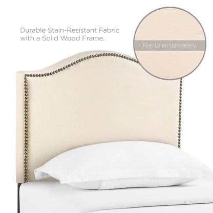 Modway - Curl Nailhead Upholstered Twin Headboard by Modway  Bedroom Headboards White - MOD-5209-IVO