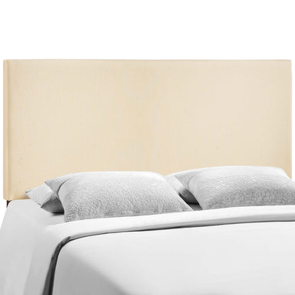 White upholstered queen headboard.