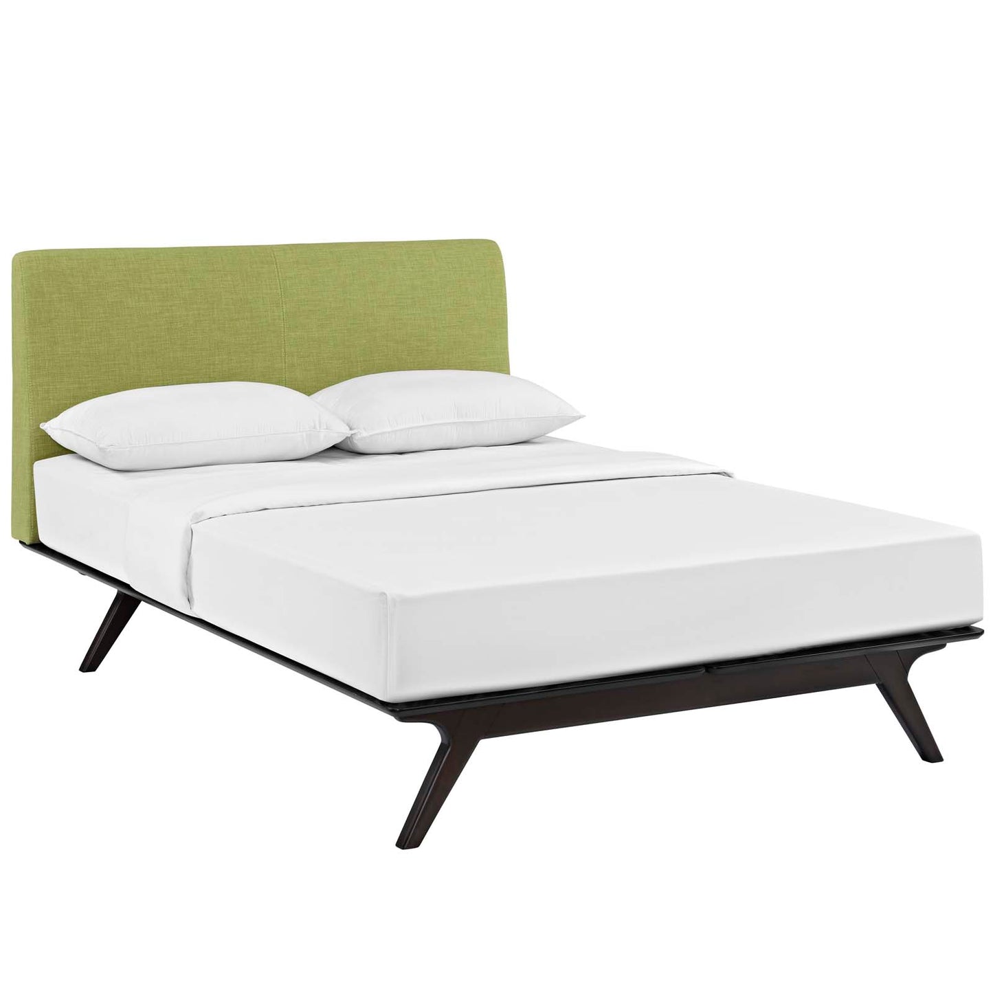 Modway Outlet Tracy Queen Bed by Modway  Bedroom Furniture Cappuccino Green - MOD-5238-CAP-GRN