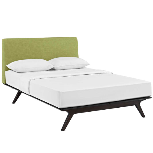 Modway Outlet Tracy Queen Bed by Modway  Bedroom Furniture Cappuccino Green - MOD-5238-CAP-GRN