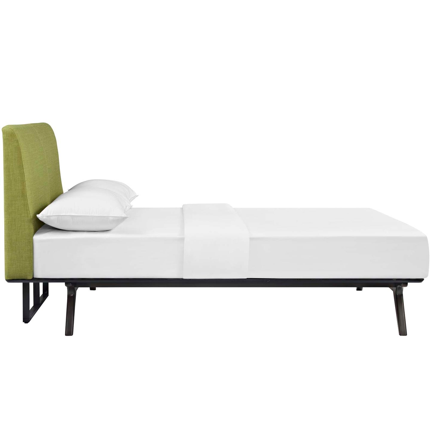 Modway Outlet Tracy Queen Bed by Modway  Bedroom Furniture Cappuccino Green - MOD-5238-CAP-GRN