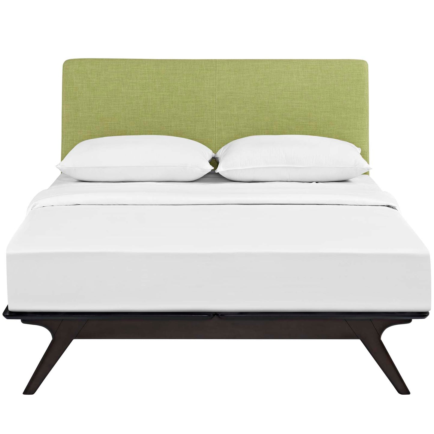 Modway Outlet Tracy Queen Bed by Modway  Bedroom Furniture Cappuccino Green - MOD-5238-CAP-GRN