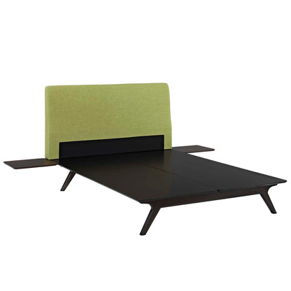 Modway Outlet Tracy 3 Piece Queen Bedroom Set by Modway  Bedroom Furniture Cappuccino Green - MOD-5257-CAP-GRN-SET