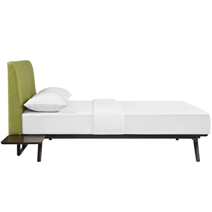 Modway Outlet Tracy 3 Piece Queen Bedroom Set by Modway  Bedroom Furniture Cappuccino Green - MOD-5257-CAP-GRN-SET