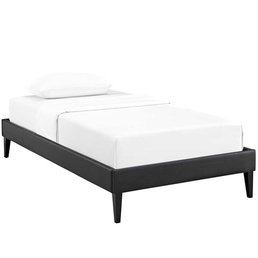 Modway Outlet Sharon Vinyl Twin Bed Frame with Squared Tapered Legs by Modway  Bedroom Furniture Black - MOD-5347-BLK