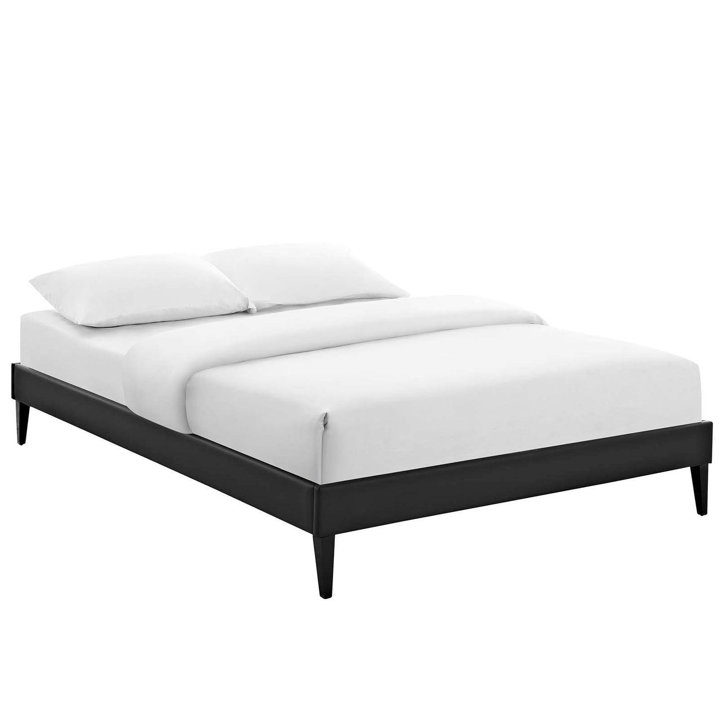 Modway Outlet Sharon Vinyl Full Bed Frame with Squared Tapered Legs by Modway  Bedroom Furniture Black - MOD-5349-BLK