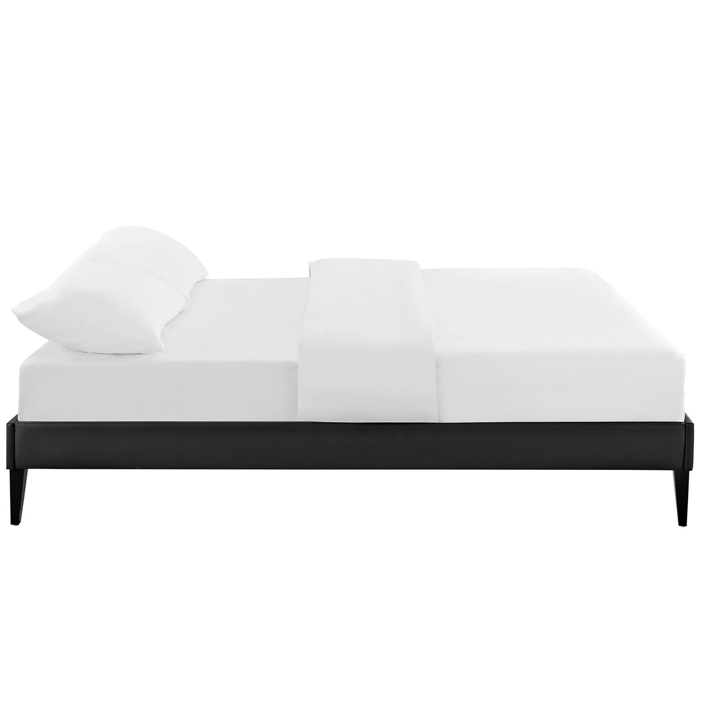 Modway Outlet Sharon Vinyl Full Bed Frame with Squared Tapered Legs by Modway  Bedroom Furniture Black - MOD-5349-BLK