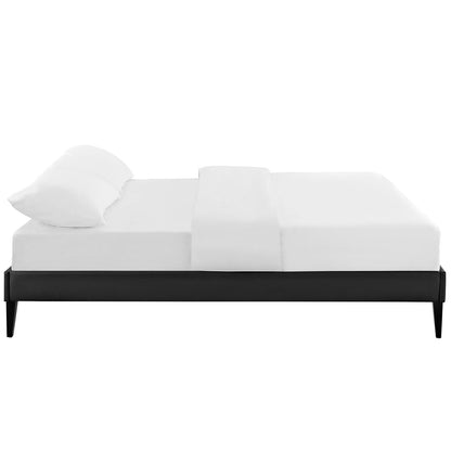 Modway Outlet Sharon Vinyl Full Bed Frame with Squared Tapered Legs by Modway  Bedroom Furniture Black - MOD-5349-BLK