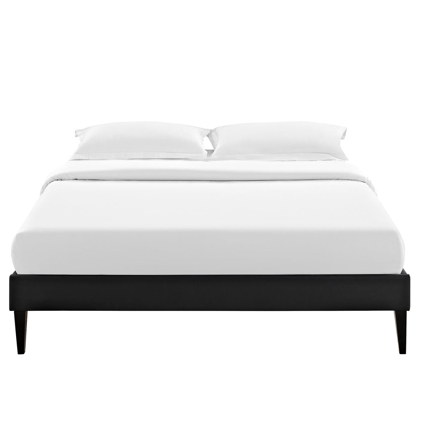 Modway Outlet Sharon Vinyl Full Bed Frame with Squared Tapered Legs by Modway  Bedroom Furniture Black - MOD-5349-BLK