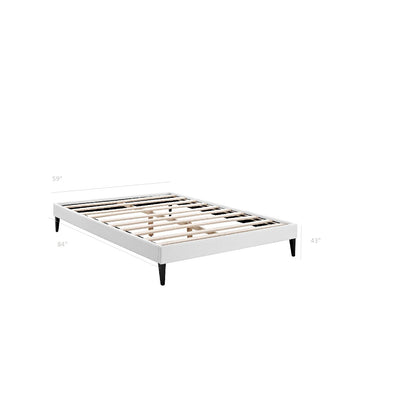 Modway Outlet Sharon Vinyl Queen Bed Frame with Squared Tapered Legs by Modway  Bedroom Furniture White - MOD-5351-WHI