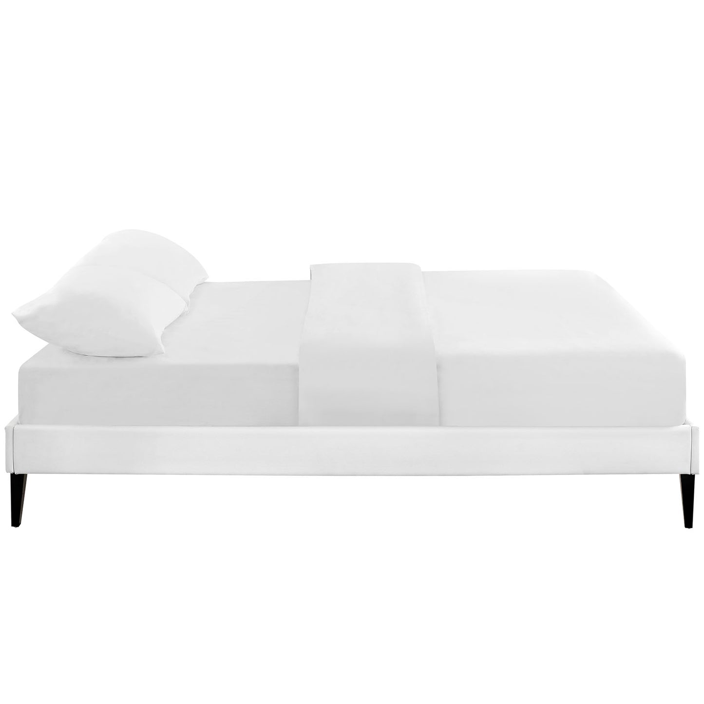 Modway Outlet Sharon Vinyl Queen Bed Frame with Squared Tapered Legs by Modway  Bedroom Furniture White - MOD-5351-WHI