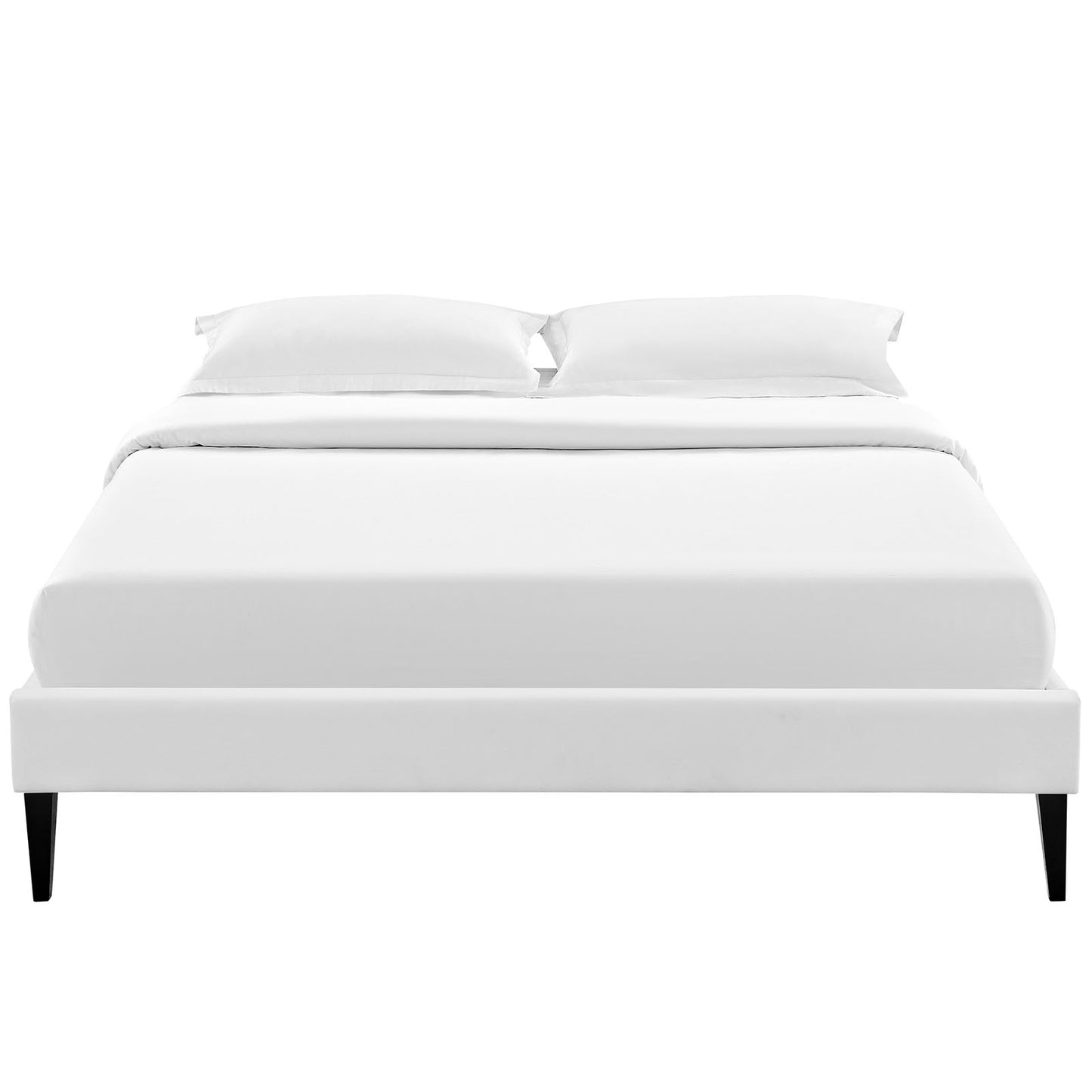 Modway Outlet Sharon Vinyl Queen Bed Frame with Squared Tapered Legs by Modway  Bedroom Furniture White - MOD-5351-WHI