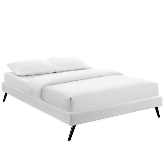 Modway Outlet Helen Vinyl Full Bed Frame with Round Splayed Legs by Modway  Bedroom Furniture White - MOD-5359-WHI
