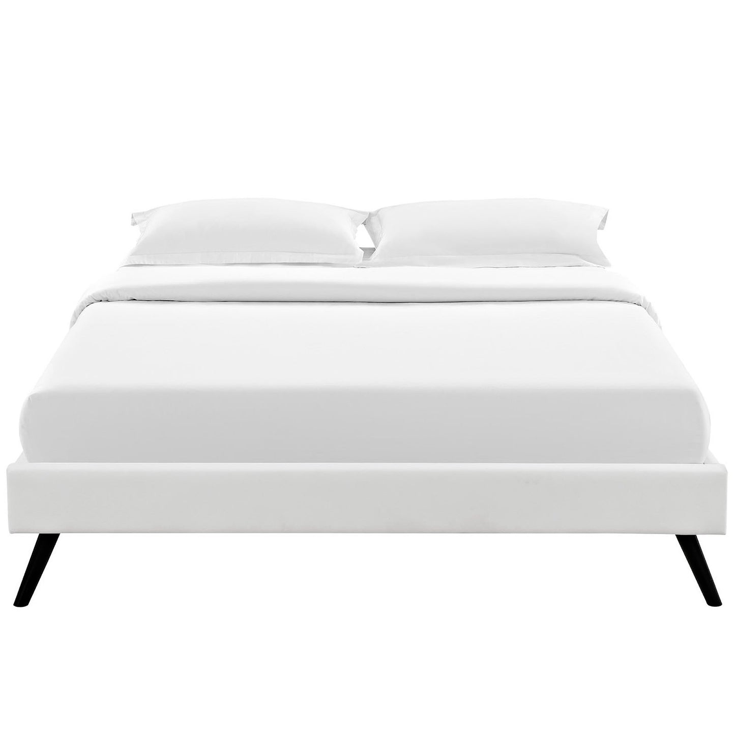 Modway Outlet Helen Vinyl Full Bed Frame with Round Splayed Legs by Modway  Bedroom Furniture White - MOD-5359-WHI