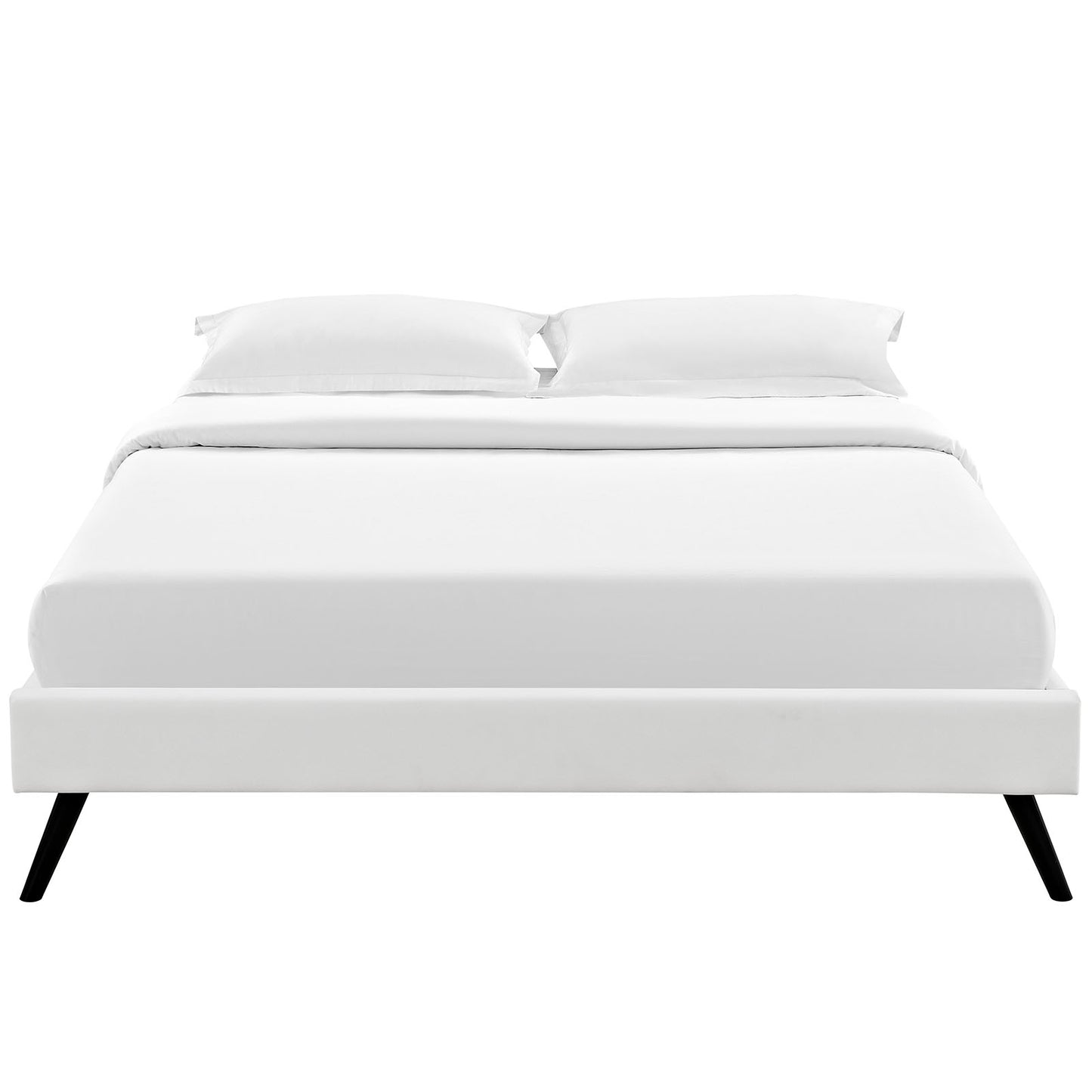 Modway Outlet Helen Vinyl Queen Bed Frame with Round Splayed Legs by Modway  Bedroom Furniture White - MOD-5361-WHI