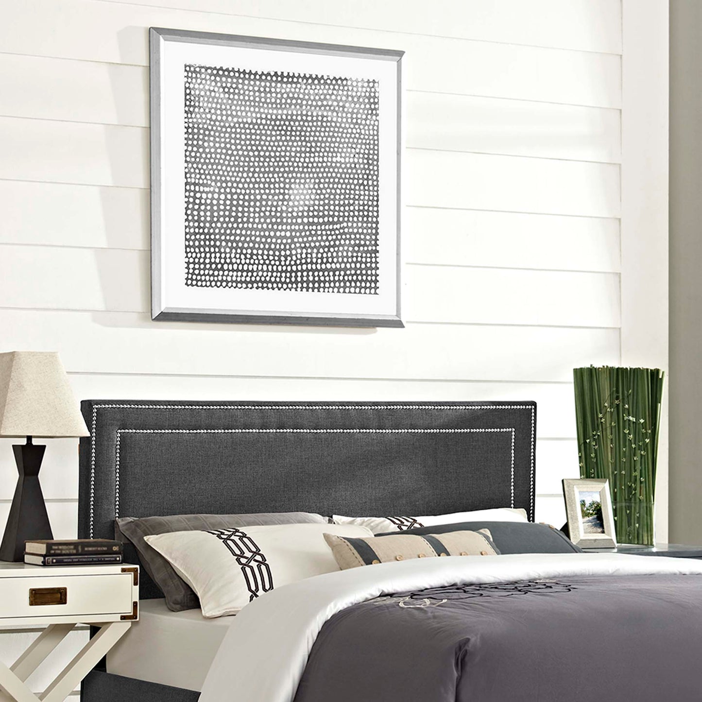 Modway Outlet Jessamine Upholstered Fabric Queen Headboard by Modway  Bedroom Furniture Gray - MOD-5378-GRY