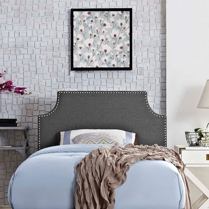 Modway - Laura Upholstered Fabric Twin Headboard by Modway  Bedroom Headboards Gray - MOD-5390-GRY