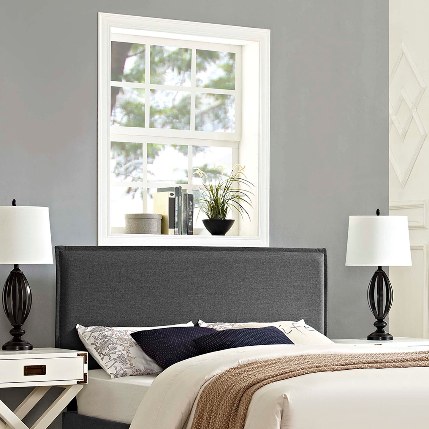 Modway - Camille Upholstered Fabric Queen Headboard by Modway  Bedroom Headboards Gray - MOD-5407-GRY