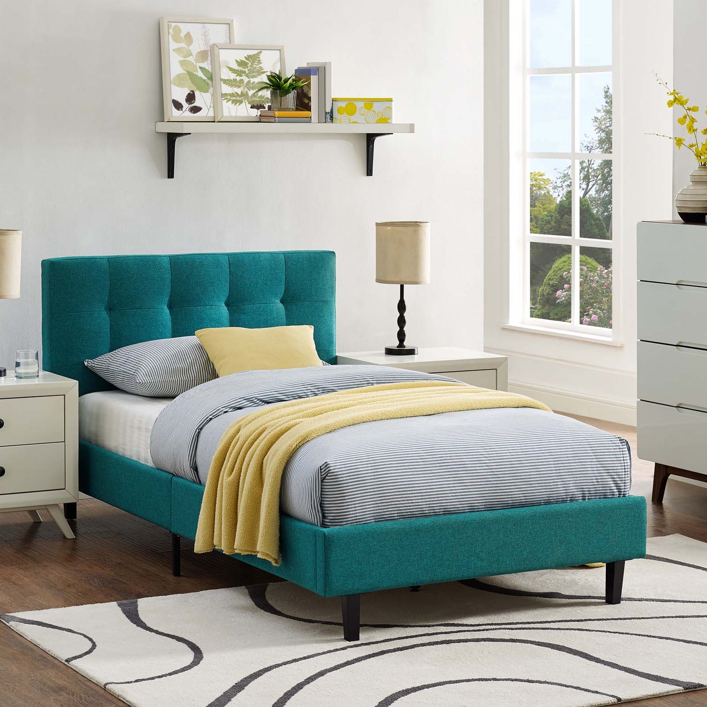 Modway Outlet Linnea Twin Bed by Modway  Bedroom Furniture Teal - MOD-5422-TEA