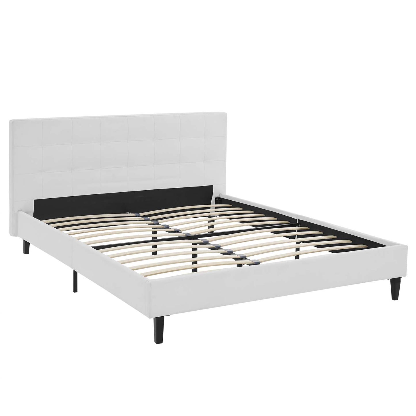 Modway Outlet Linnea Faux Leather Queen Bed by Modway  Bedroom Furniture White - MOD-5425-WHI