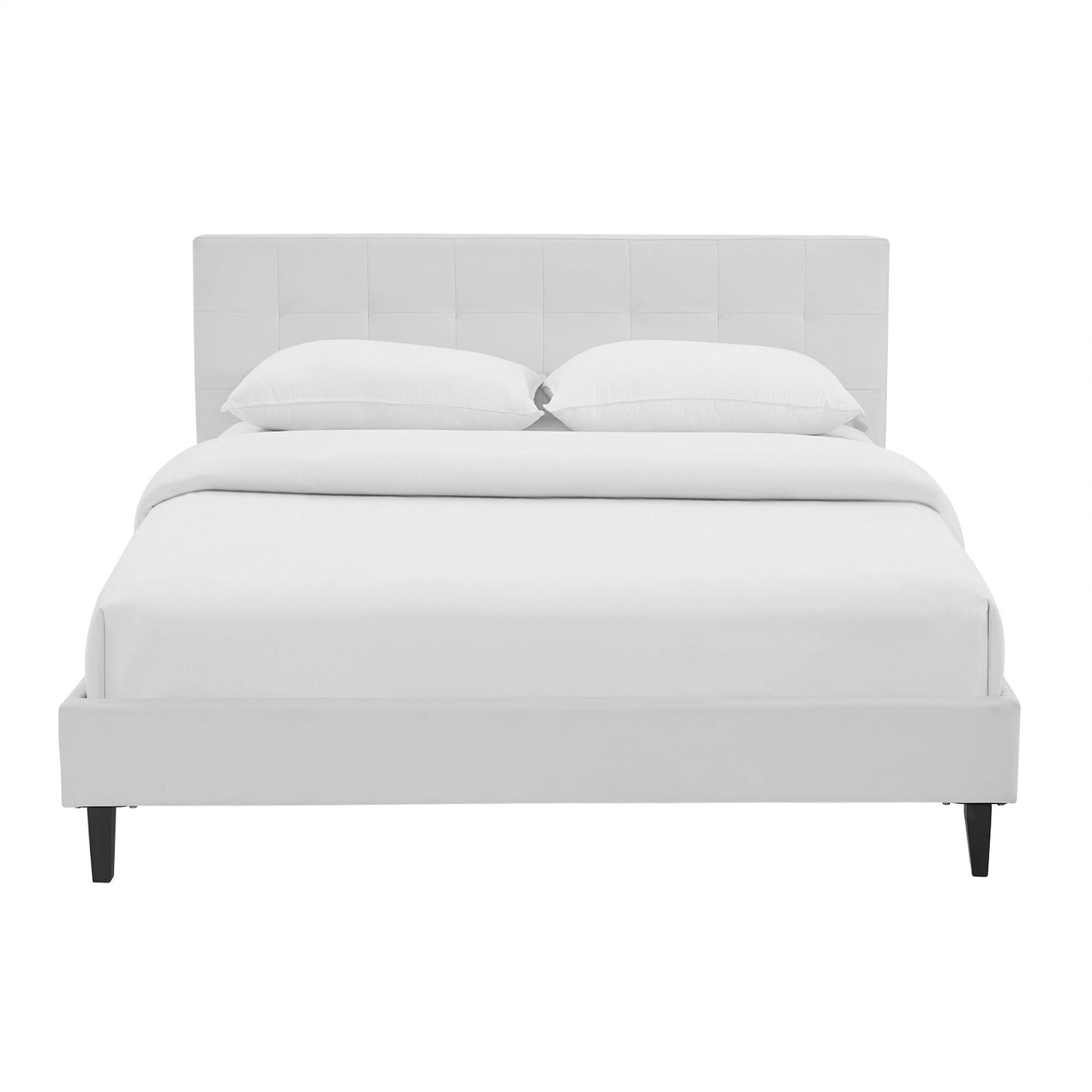 Modway Outlet Linnea Faux Leather Queen Bed by Modway  Bedroom Furniture White - MOD-5425-WHI