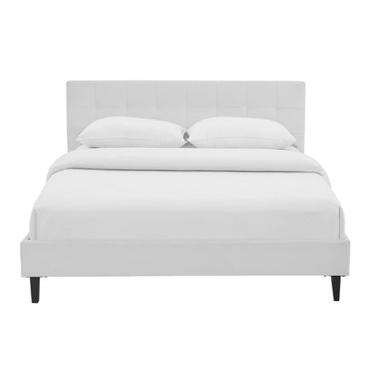 Modway Outlet Linnea Faux Leather Queen Bed by Modway  Bedroom Furniture White - MOD-5425-WHI