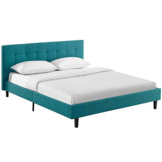 Modway Outlet Linnea Fabric Queen Bed by Modway  Bedroom Furniture Teal - MOD-5426-TEA