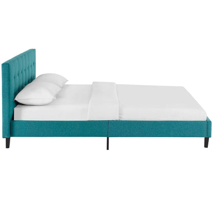 Modway Outlet Linnea Fabric Queen Bed by Modway  Bedroom Furniture Teal - MOD-5426-TEA