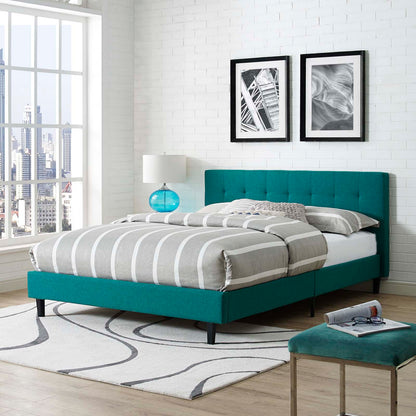 Modway Outlet Linnea Fabric Queen Bed by Modway  Bedroom Furniture Teal - MOD-5426-TEA