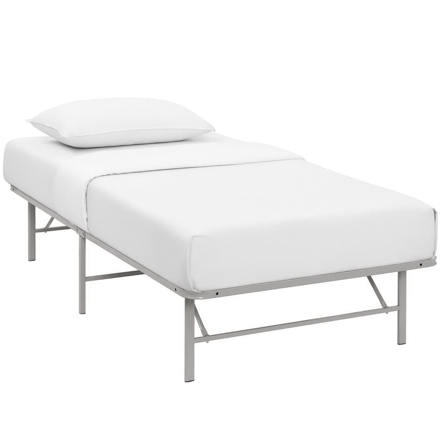 Modway Outlet Horizon Stainless Steel Twin Bed Frame by Modway  Bedroom Furniture Gray - MOD-5427-GRY
