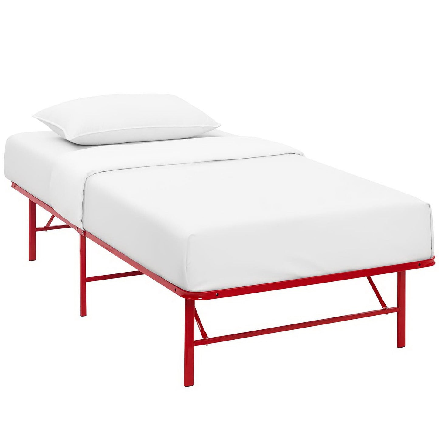 Modway Outlet Horizon Stainless Steel Twin Bed Frame by Modway  Bedroom Furniture Red - MOD-5427-RED