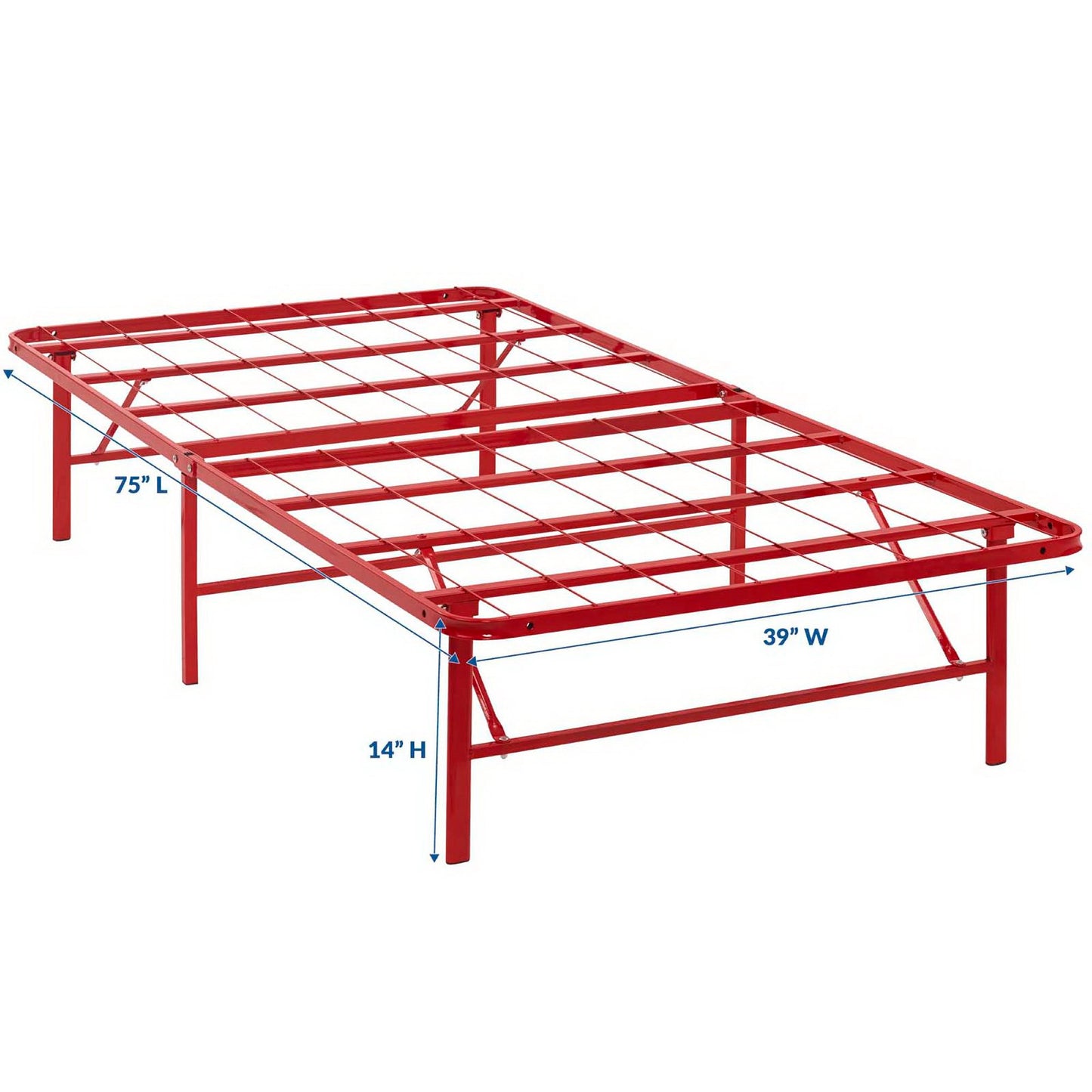 Modway Outlet Horizon Stainless Steel Twin Bed Frame by Modway  Bedroom Furniture Red - MOD-5427-RED