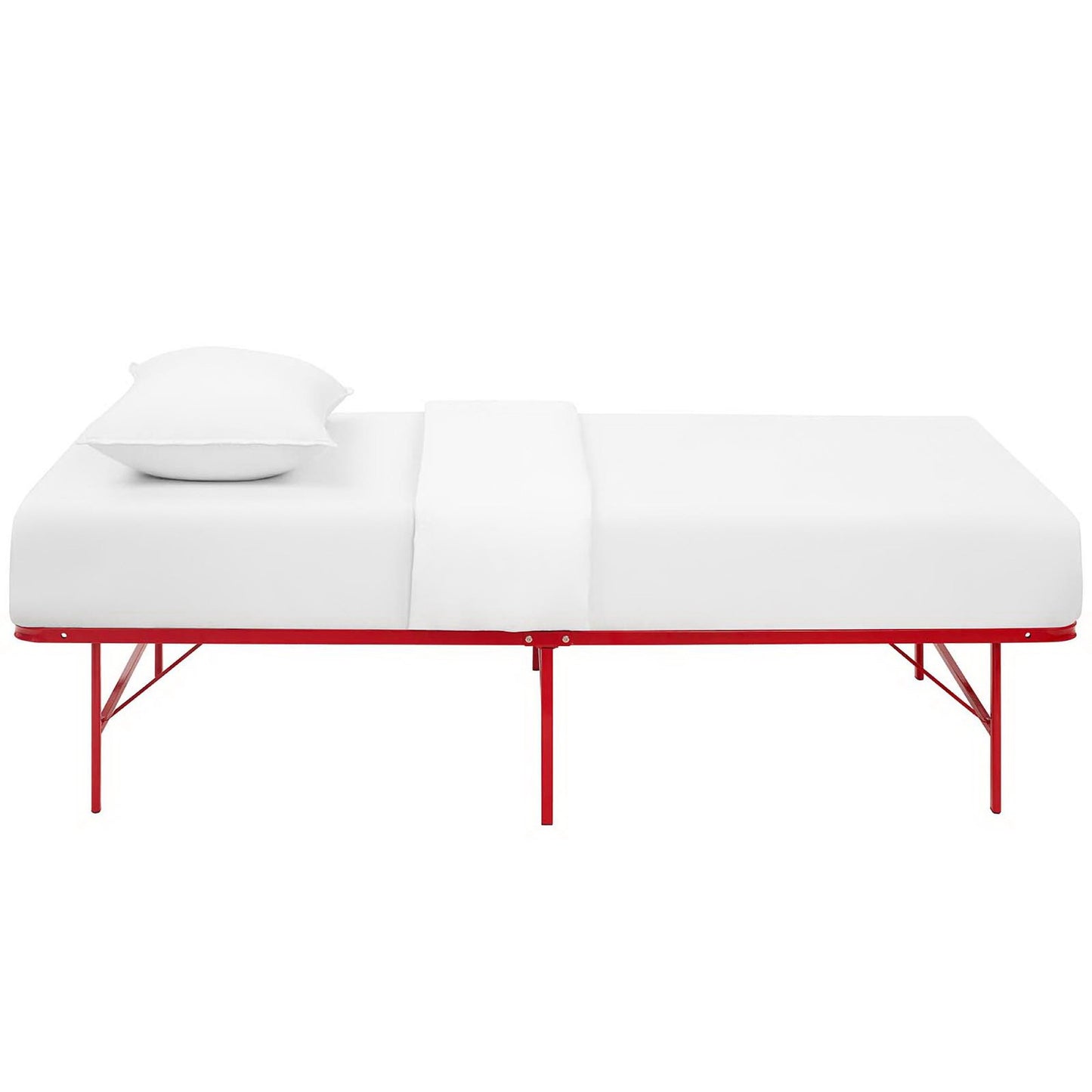 Modway Outlet Horizon Stainless Steel Twin Bed Frame by Modway  Bedroom Furniture Red - MOD-5427-RED