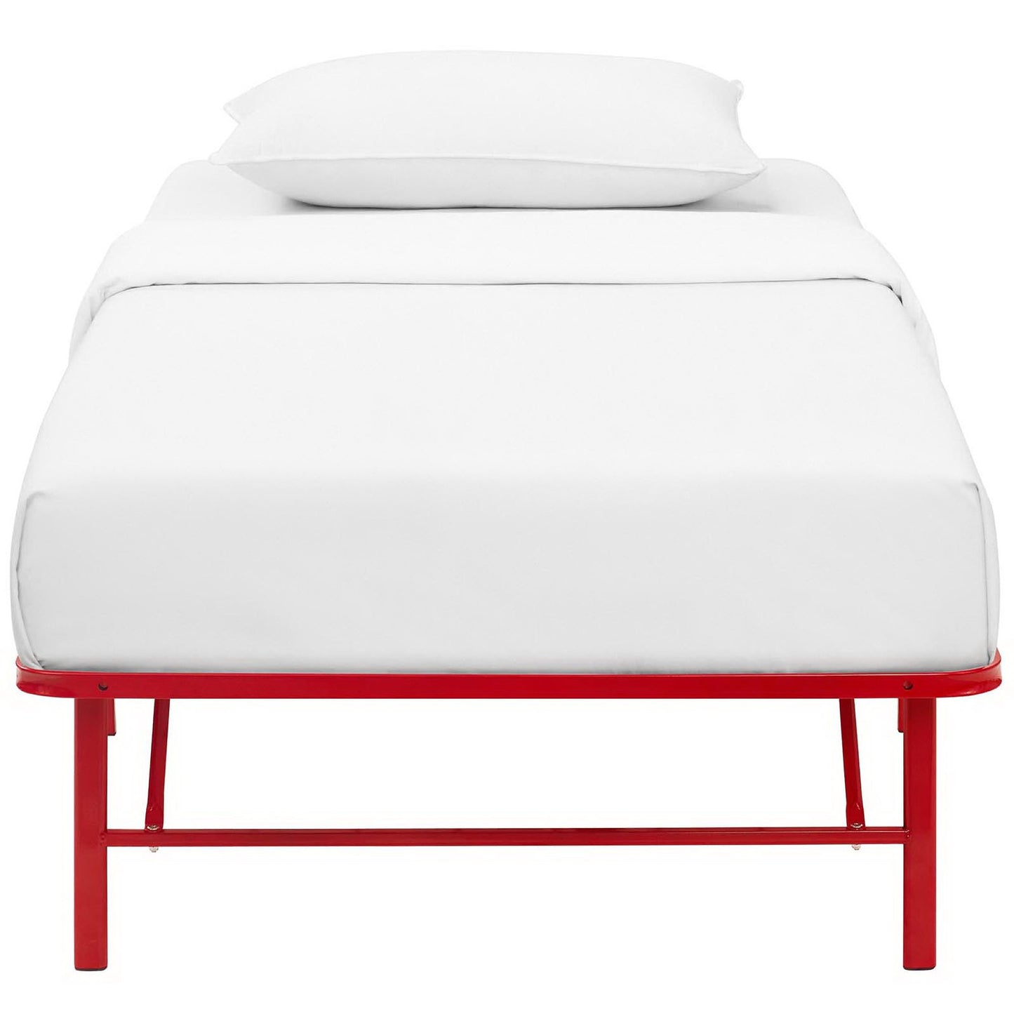 Modway Outlet Horizon Stainless Steel Twin Bed Frame by Modway  Bedroom Furniture Red - MOD-5427-RED