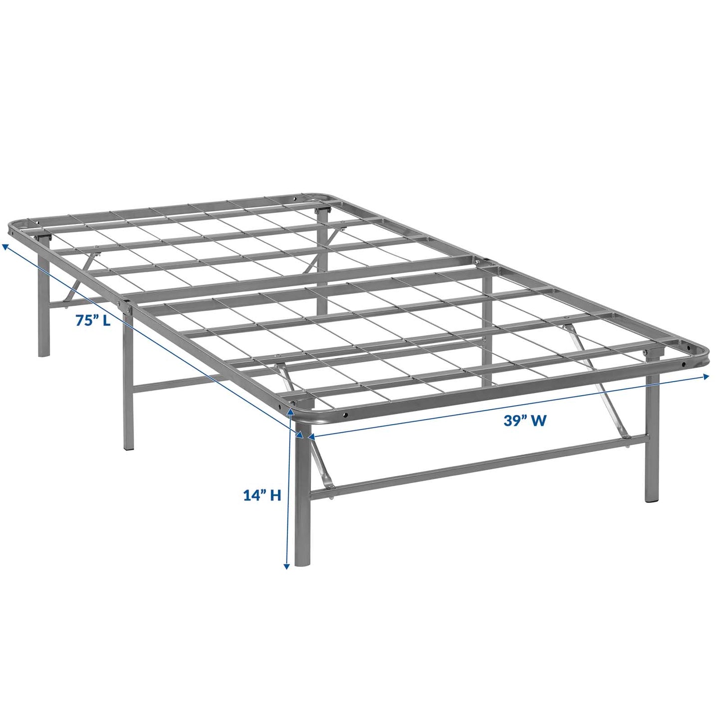 Modway Outlet Horizon Stainless Steel Twin Bed Frame by Modway  Bedroom Furniture Silver - MOD-5427-SLV