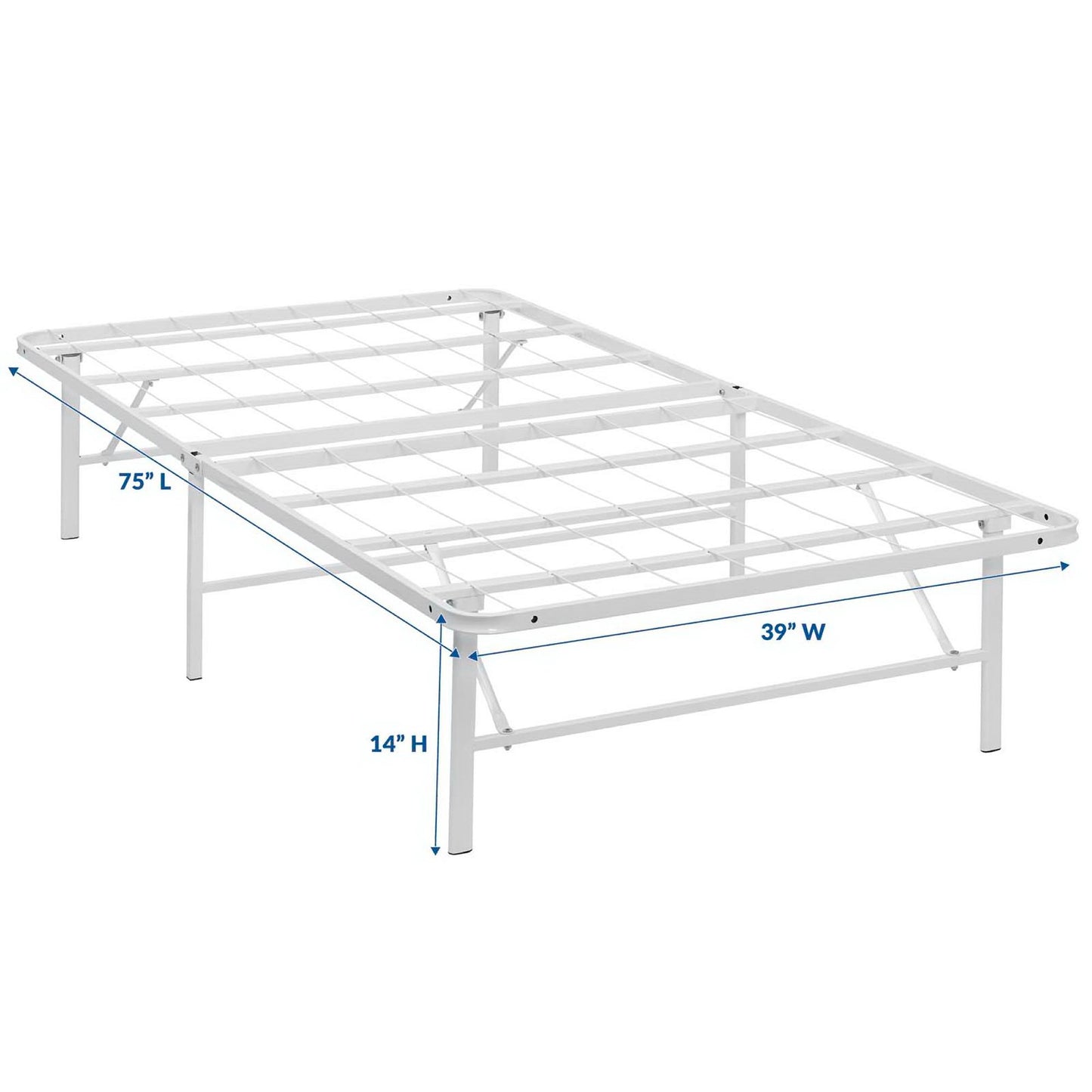 Modway Outlet Horizon Stainless Steel Twin Bed Frame by Modway  Bedroom Furniture White - MOD-5427-WHI