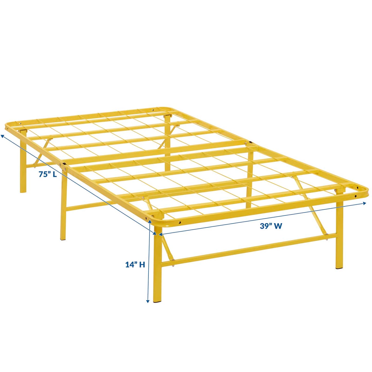 Modway Outlet Horizon Stainless Steel Twin Bed Frame by Modway  Bedroom Furniture Yellow - MOD-5427-YLW
