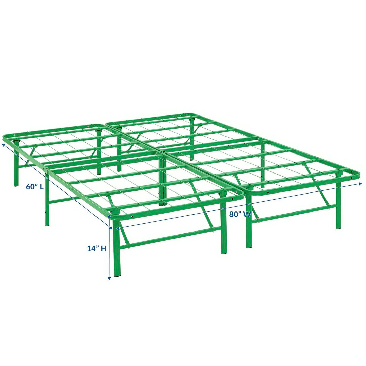 Modway Outlet Horizon Stainless Steel Queen Bed Frame by Modway  Bedroom Furniture Green - MOD-5429-GRN