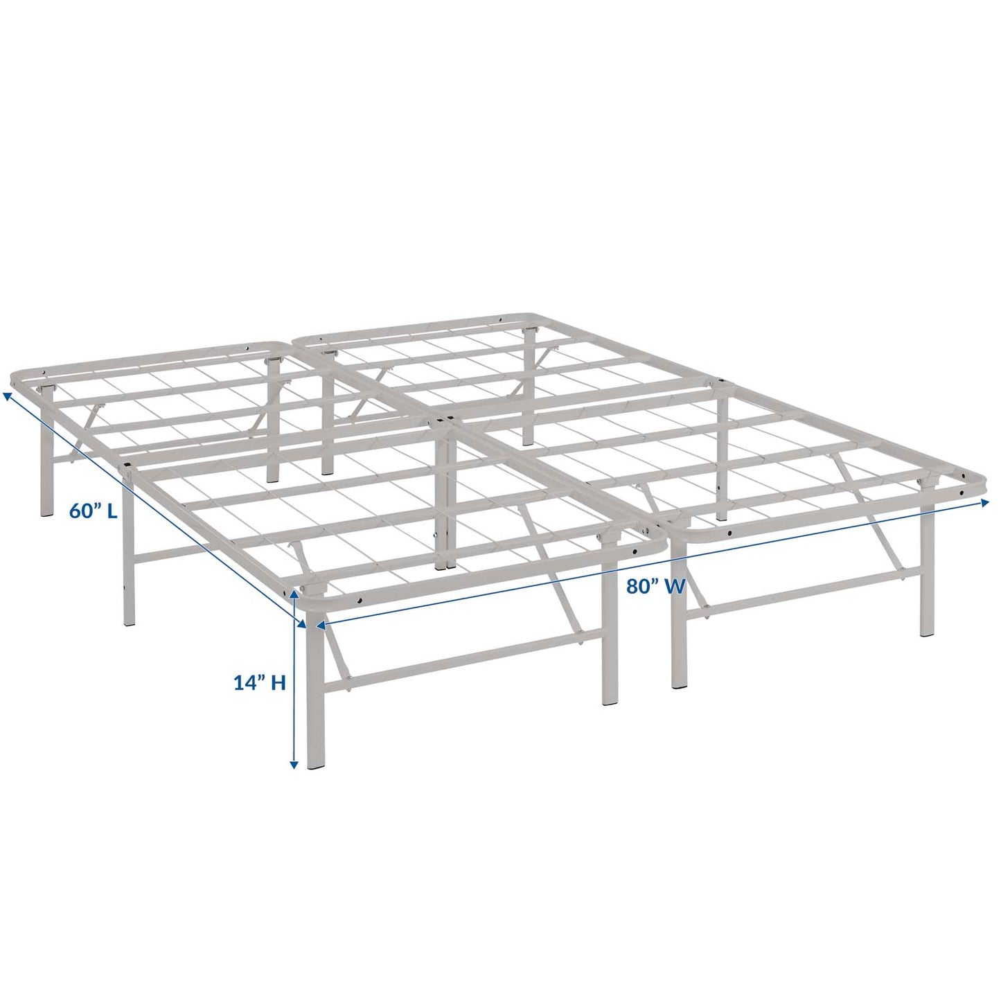 Modway Outlet Horizon Stainless Steel Queen Bed Frame by Modway  Bedroom Furniture Gray - MOD-5429-GRY