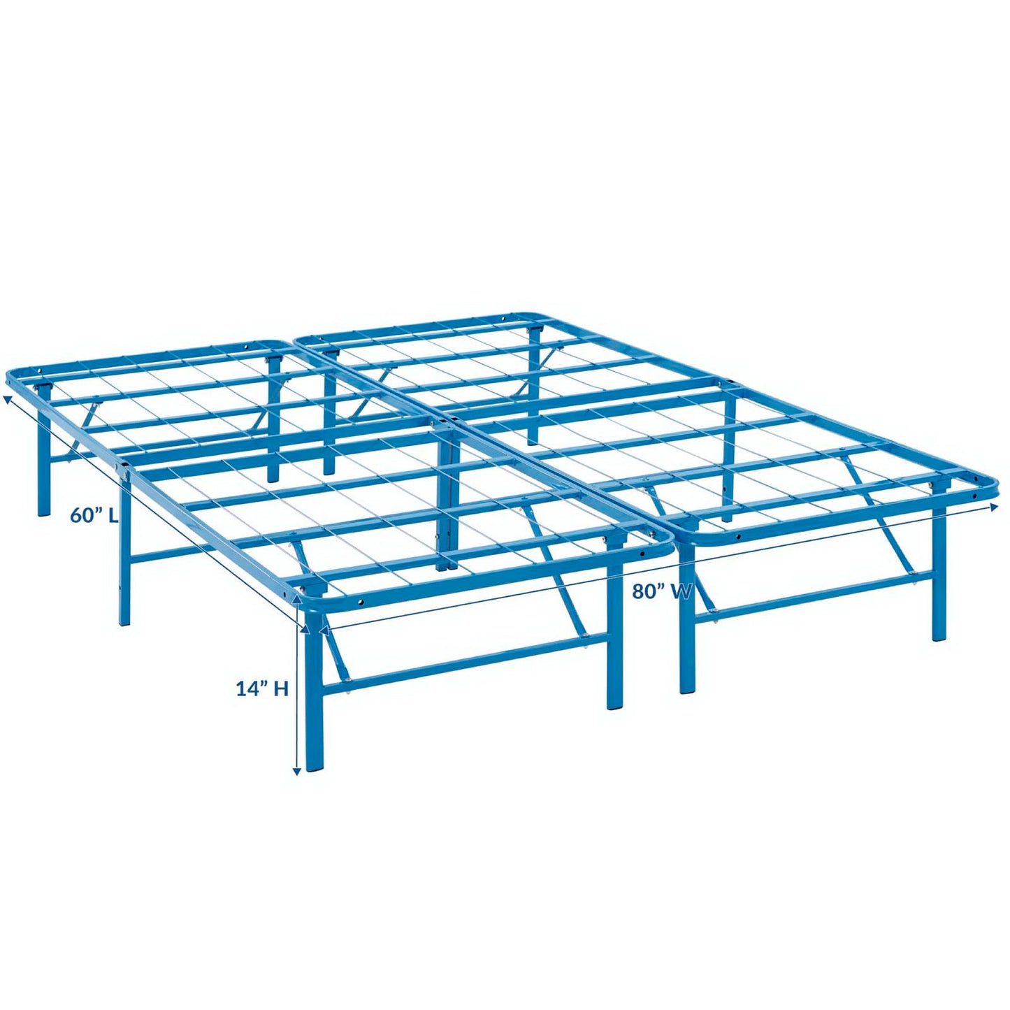 Modway Outlet Horizon Stainless Steel Queen Bed Frame by Modway  Bedroom Furniture Light Blue - MOD-5429-LBU