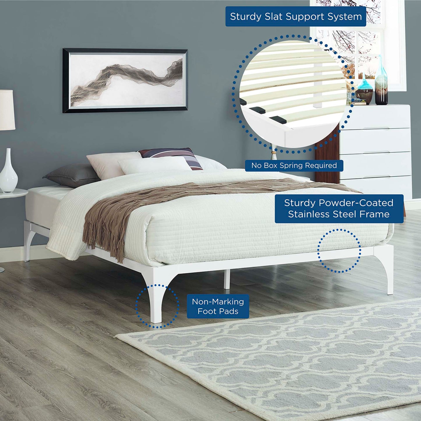 Modway Outlet Ollie Full Bed Frame by Modway  Bedroom Furniture White - MOD-5431-WHI
