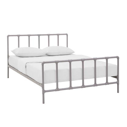 Modway Outlet Dower Stainless Steel Queen Bed by Modway  Bedroom Furniture Gray - MOD-5437-GRY