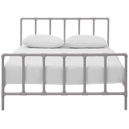 Modway Outlet Dower Stainless Steel Queen Bed by Modway  Bedroom Furniture Gray - MOD-5437-GRY