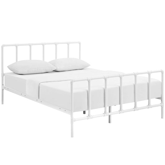 Modway Outlet Dower Stainless Steel Queen Bed by Modway  Bedroom Furniture White - MOD-5437-WHI