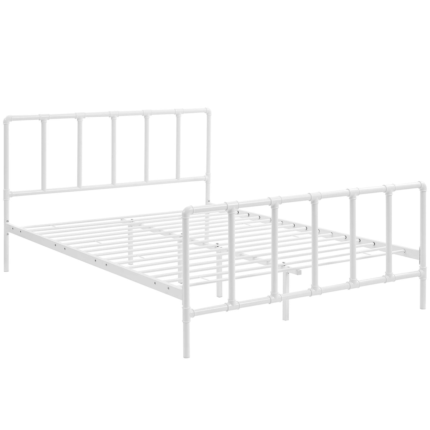 Modway Outlet Dower Stainless Steel Queen Bed by Modway  Bedroom Furniture White - MOD-5437-WHI