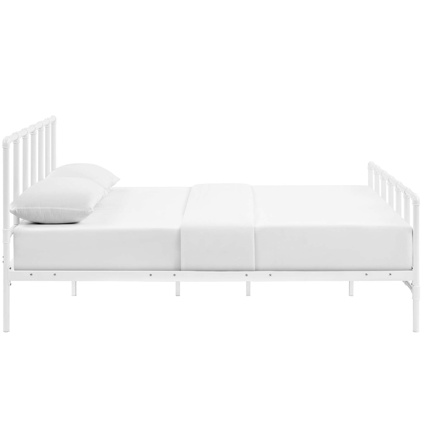 Modway Outlet Dower Stainless Steel Queen Bed by Modway  Bedroom Furniture White - MOD-5437-WHI