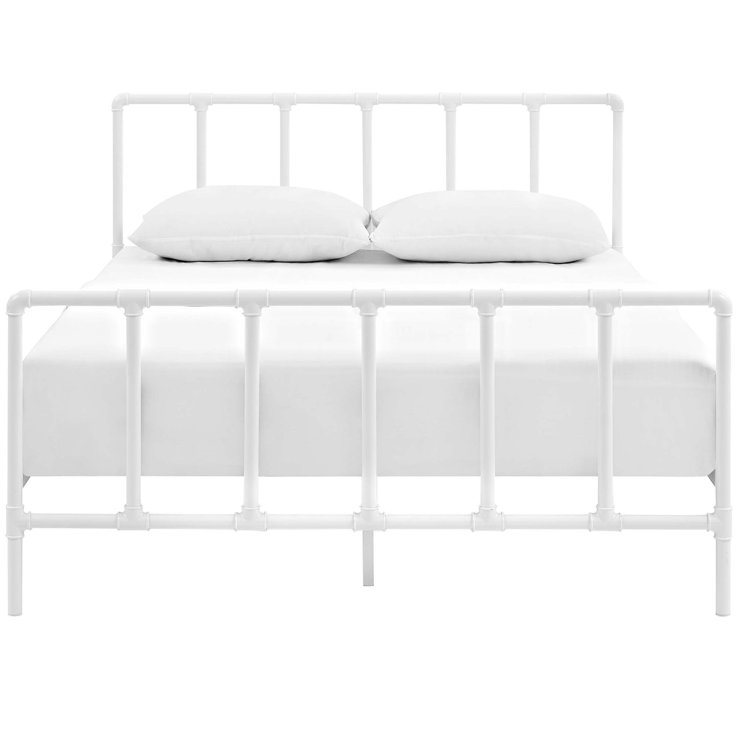 Modway Outlet Dower Stainless Steel Queen Bed by Modway  Bedroom Furniture White - MOD-5437-WHI